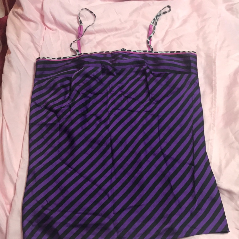 JUICY COUTURE Camisole Purple & Black Stripes Juniors Size M